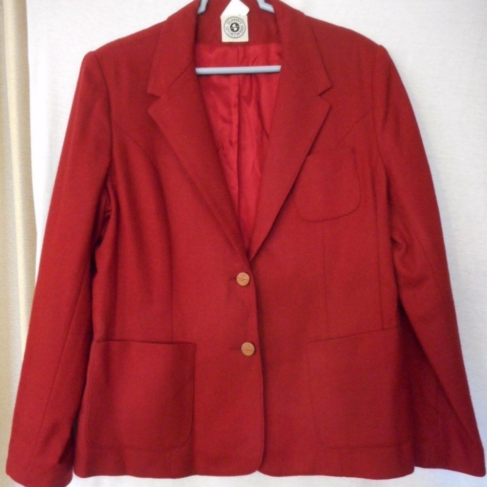 Vintage Women's Size 16 Brick Red wool Blazer